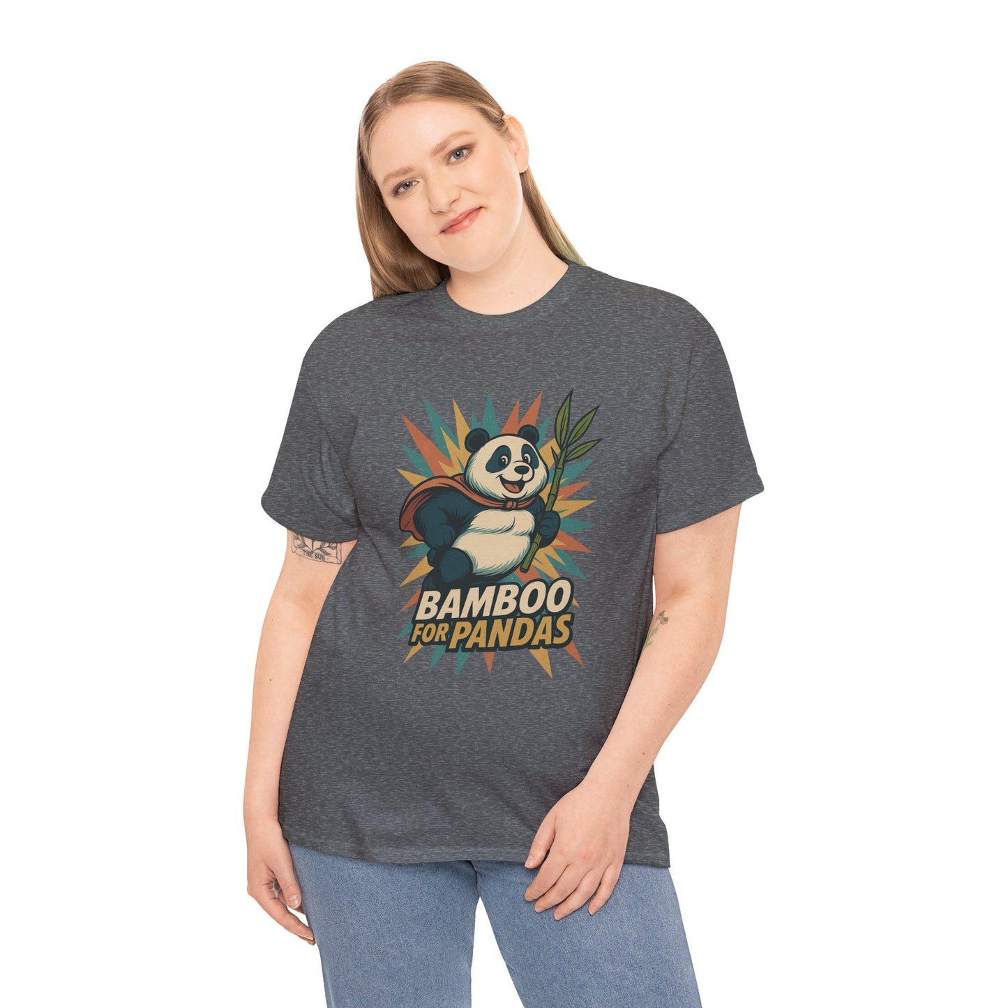 Cute Panda Bamboo Unisex Cotton Tee, Animal Lover Gift, Eco-Friendly Apparel, Casual Wear, Nature-Themed Shirt
