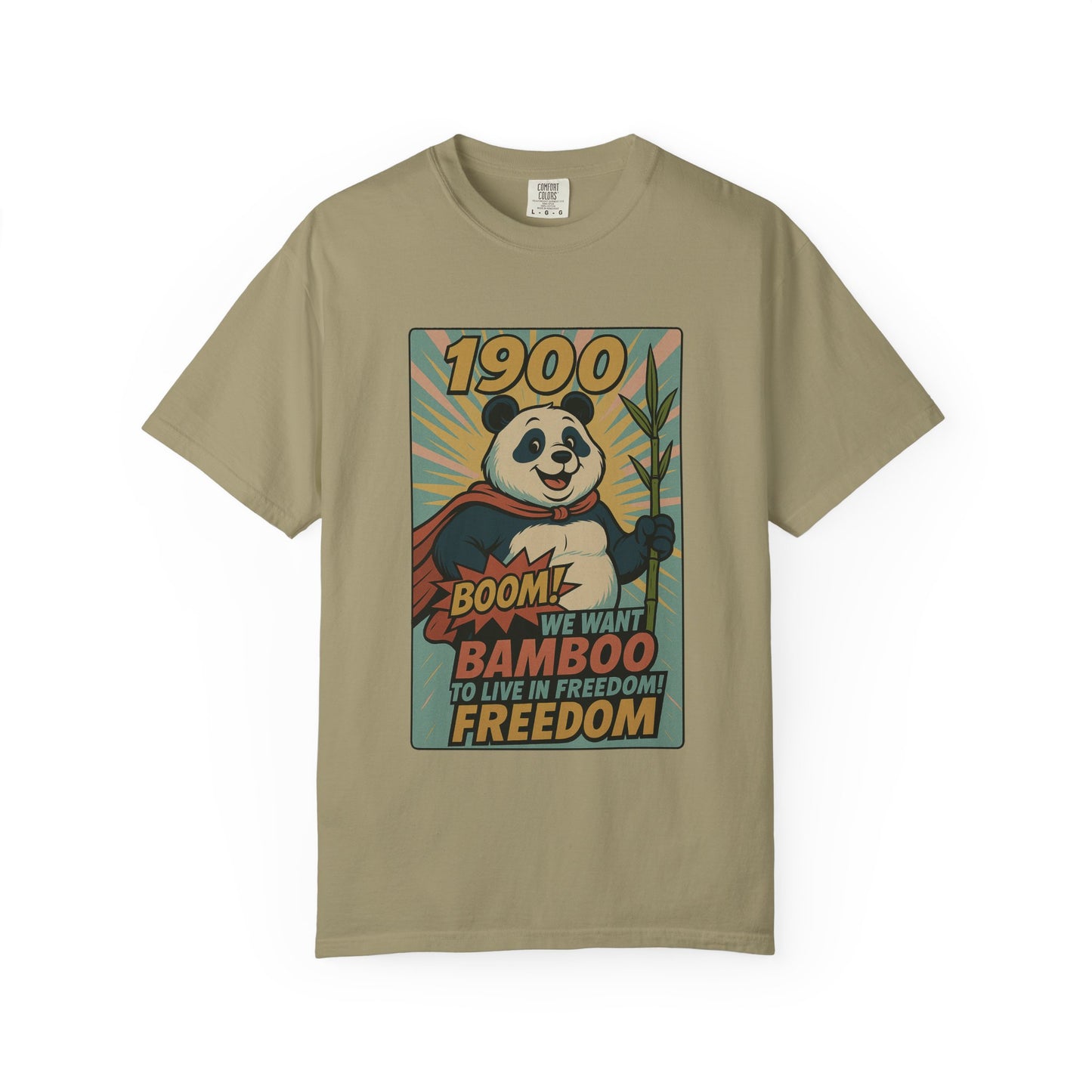 Heroic Panda T-shirt - Freedom, Eco-friendly Apparel, Casual Wear, Cute Gift for Animal Lovers