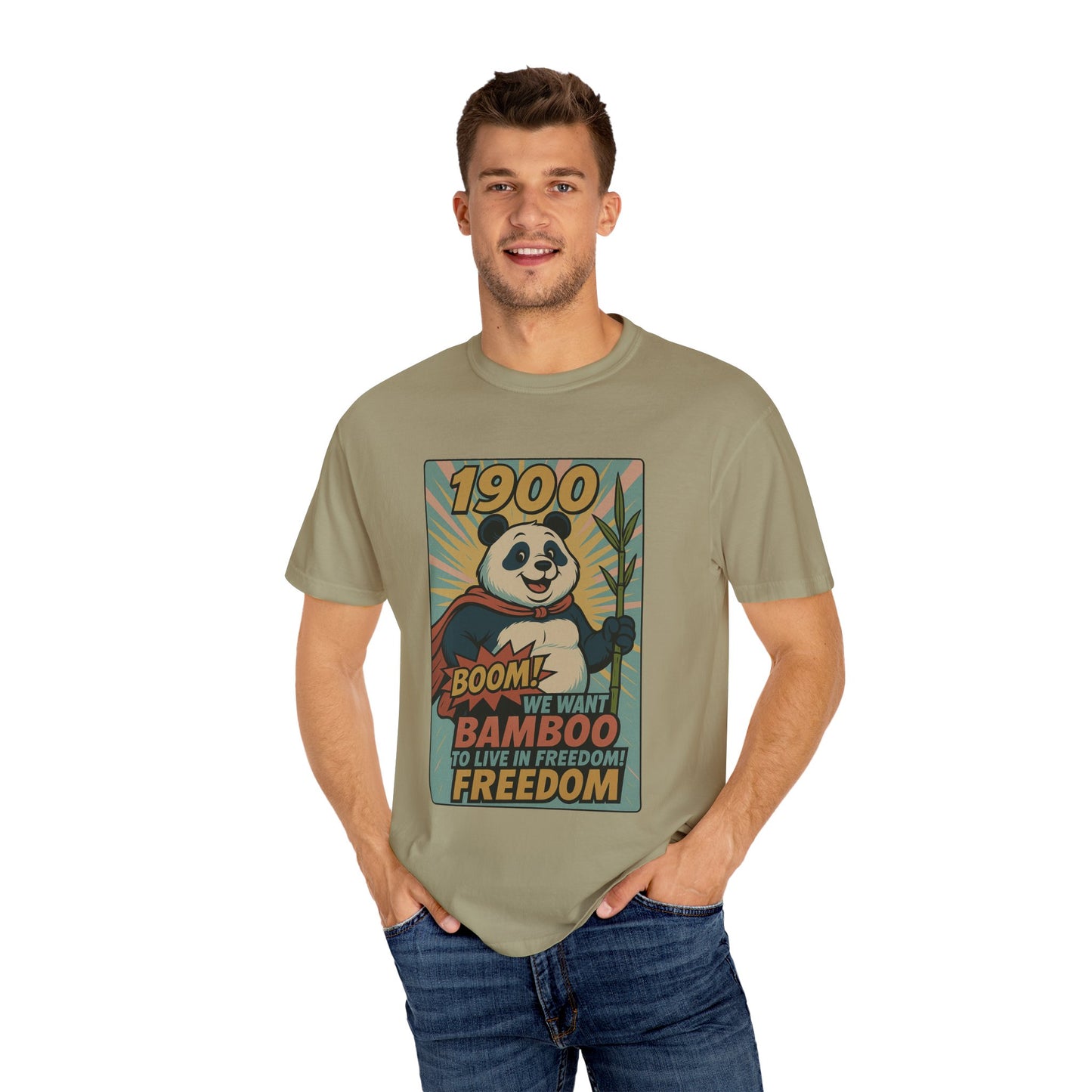 Heroic Panda T-shirt - Freedom, Eco-friendly Apparel, Casual Wear, Cute Gift for Animal Lovers