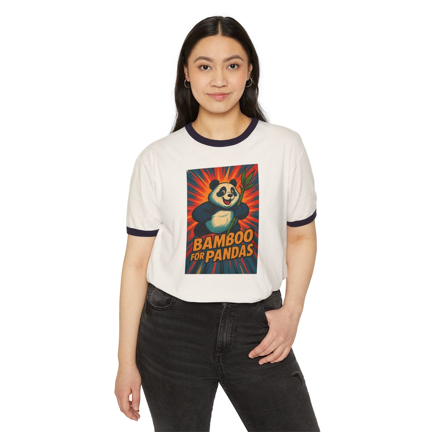 Bamboo for Pandas Ringer T-Shirt, Eco-Friendly