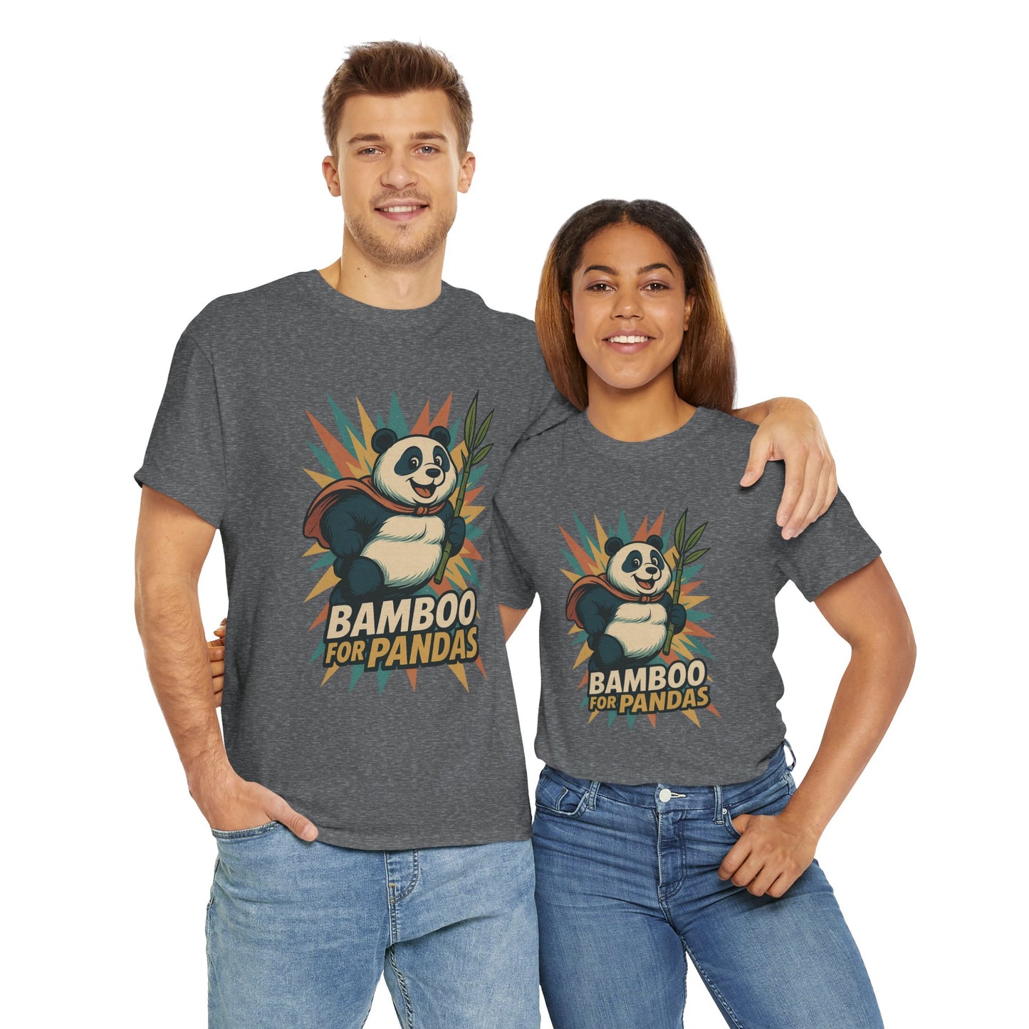 Cute Panda Bamboo Unisex Cotton Tee, Animal Lover Gift, Eco-Friendly Apparel, Casual Wear, Nature-Themed Shirt