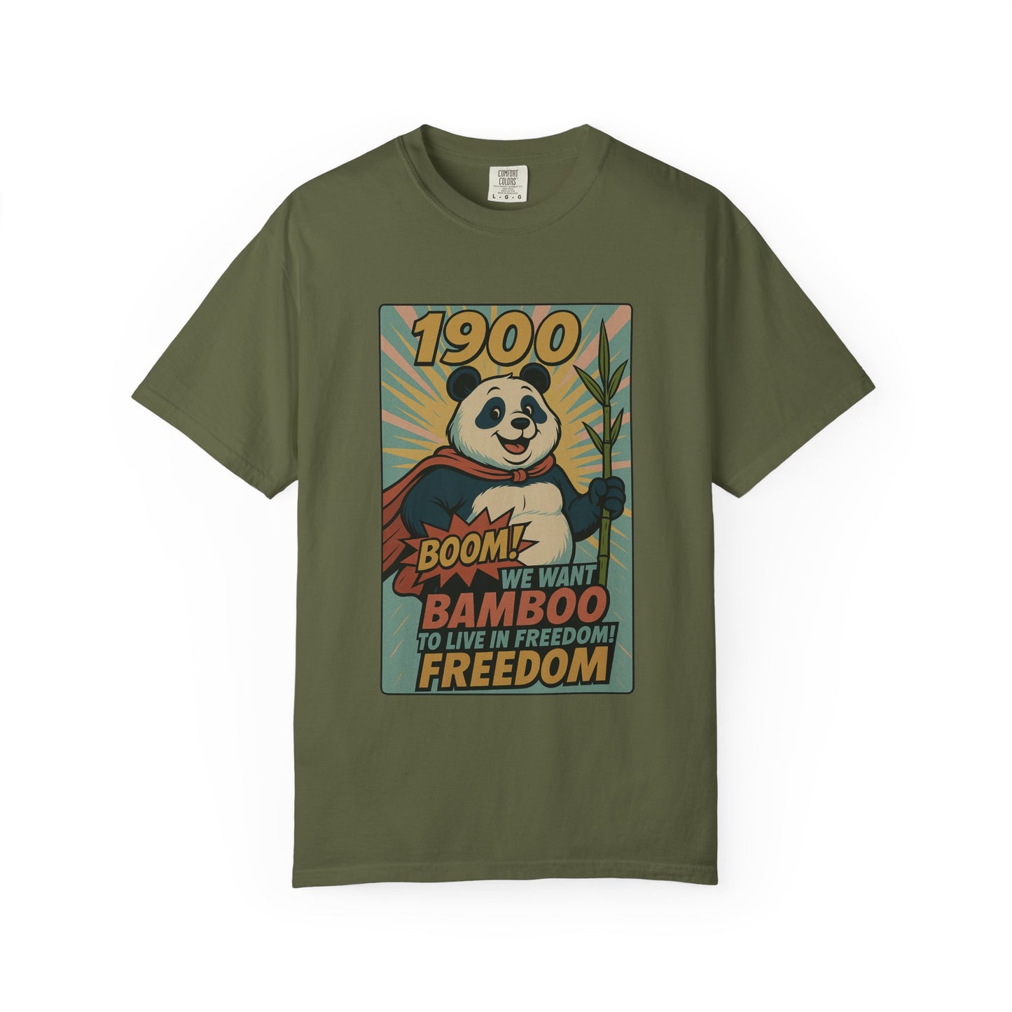Heroic Panda T-shirt - Freedom, Eco-friendly Apparel, Casual Wear, Cute Gift for Animal Lovers