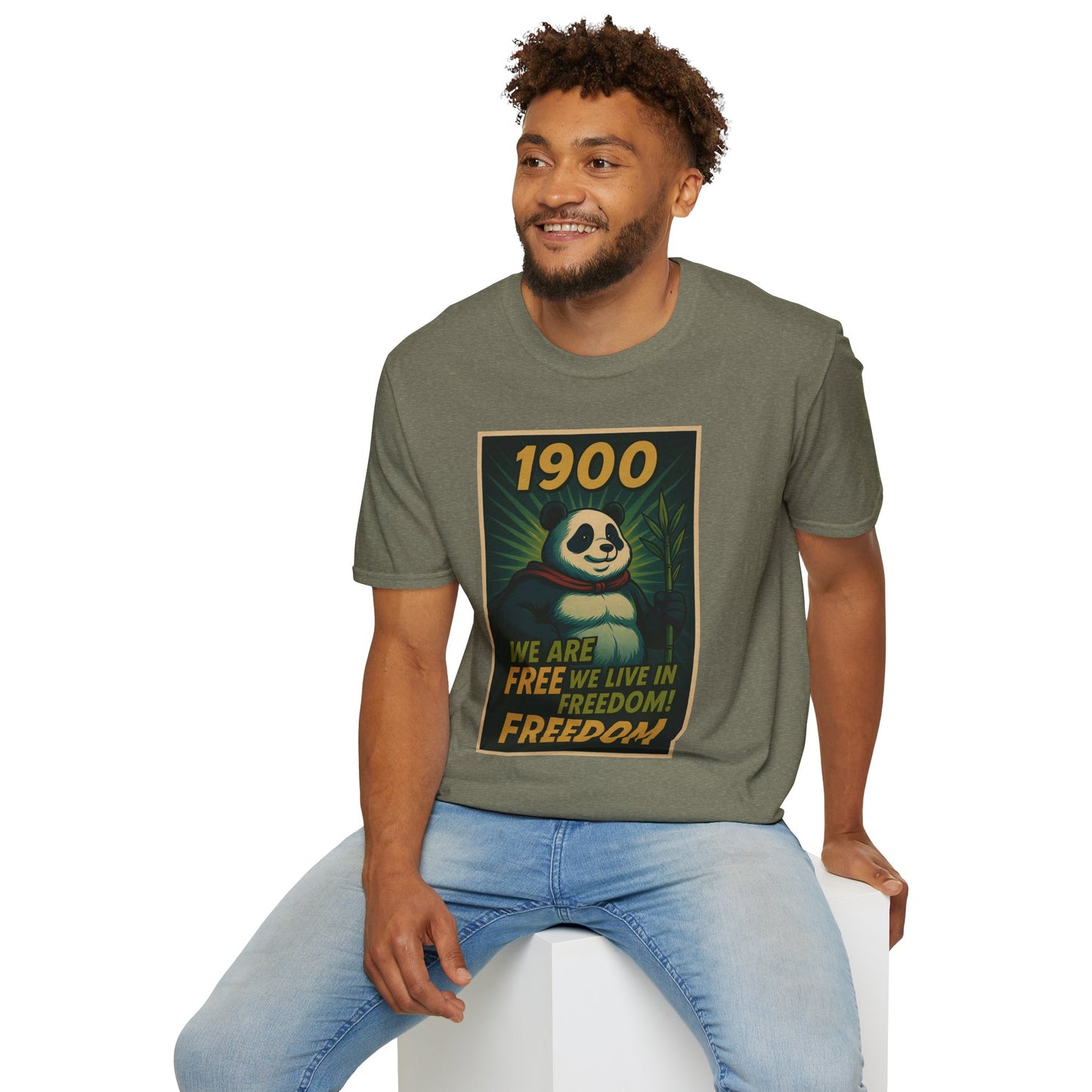 Panda Freedom T-Shirt, Fun Graphic Tee, Gifts for Animal Lovers, Casual Wear, Unique Vintage Style Tee