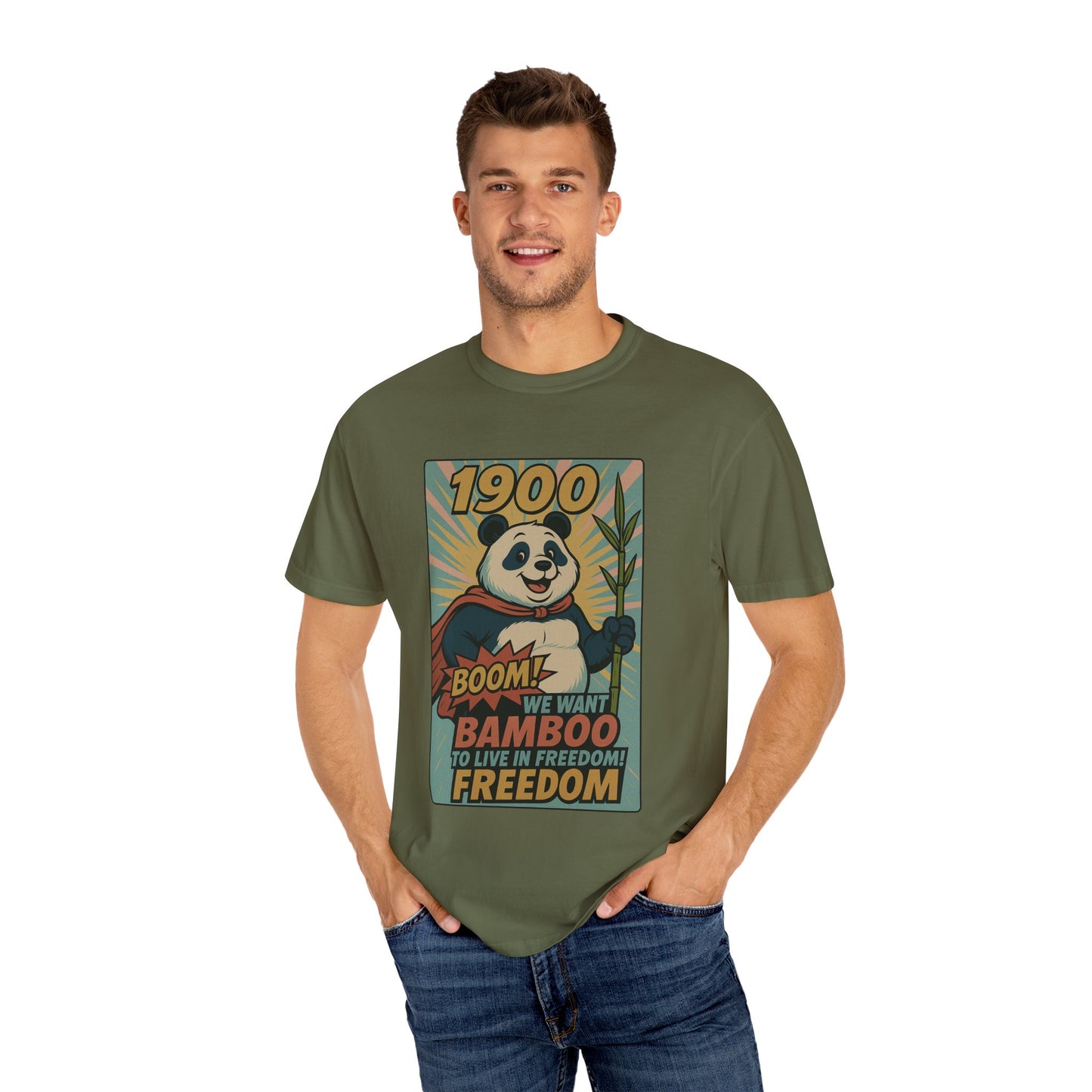 Heroic Panda T-shirt - Freedom, Eco-friendly Apparel, Casual Wear, Cute Gift for Animal Lovers