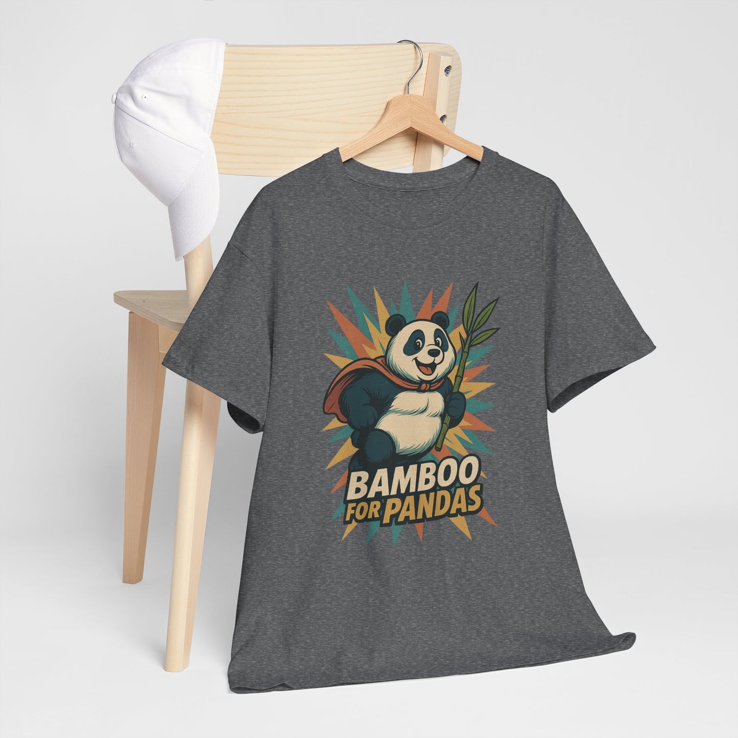 Cute Panda Bamboo Unisex Cotton Tee, Animal Lover Gift, Eco-Friendly Apparel, Casual Wear, Nature-Themed Shirt