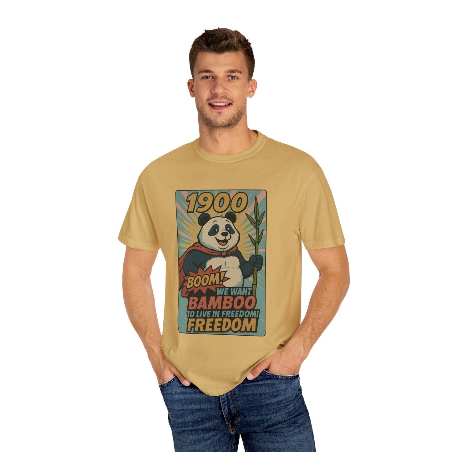 Heroic Panda T-shirt - Freedom, Eco-friendly Apparel, Casual Wear, Cute Gift for Animal Lovers