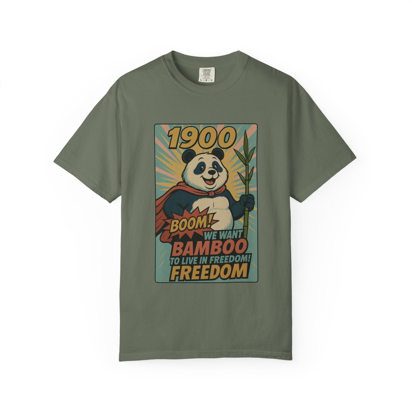 Heroic Panda T-shirt - Freedom, Eco-friendly Apparel, Casual Wear, Cute Gift for Animal Lovers