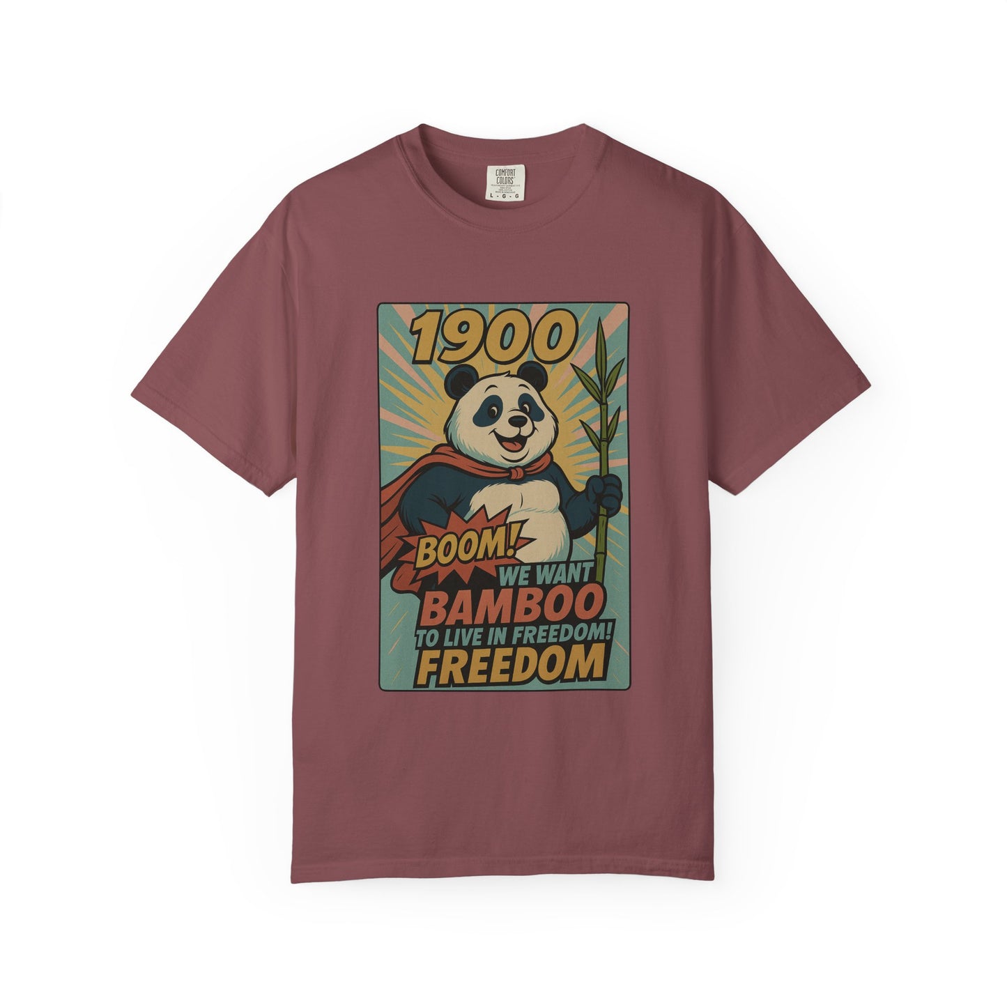 Heroic Panda T-shirt - Freedom, Eco-friendly Apparel, Casual Wear, Cute Gift for Animal Lovers
