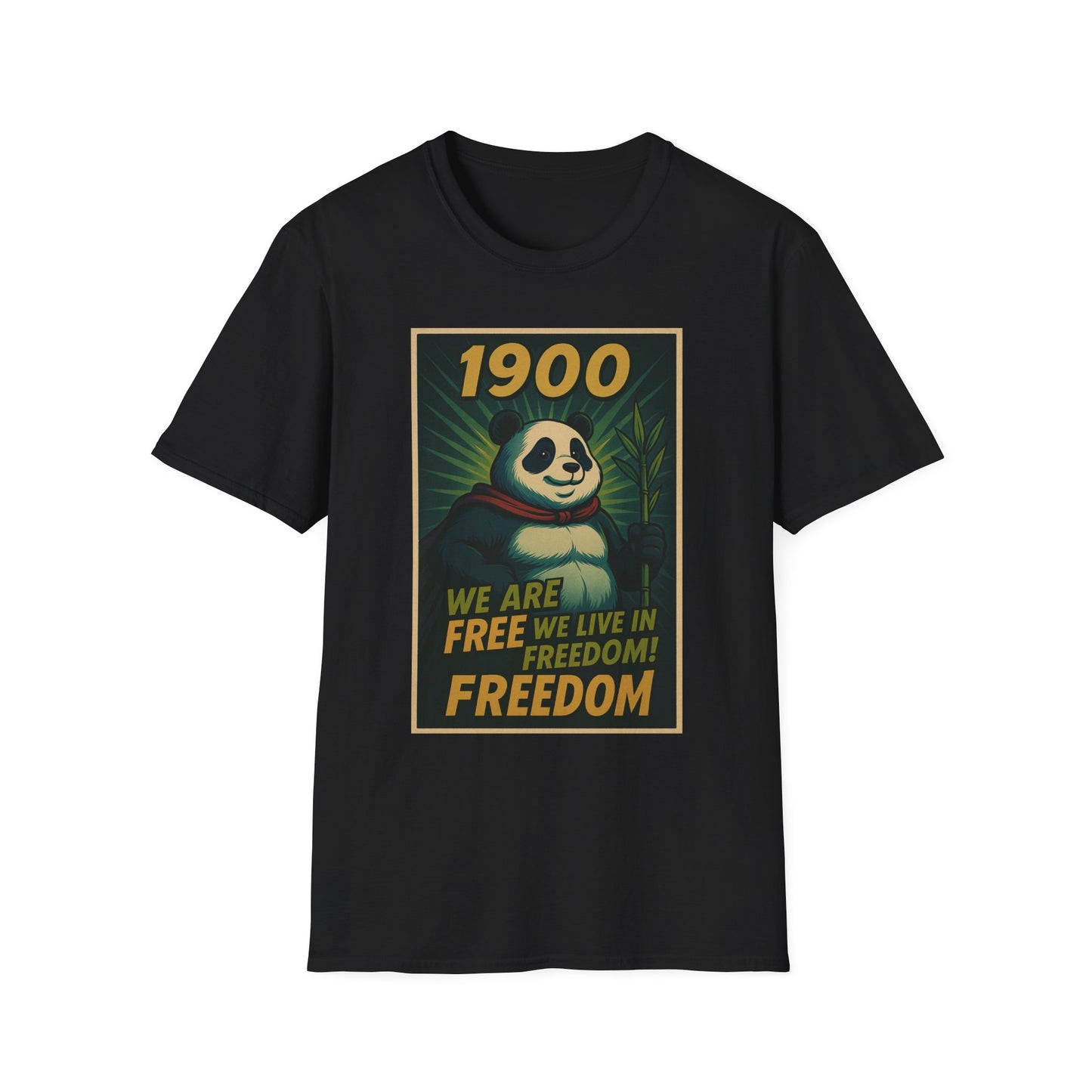Panda Freedom T-Shirt, Fun Graphic Tee, Gifts for Animal Lovers, Casual Wear, Unique Vintage Style Tee