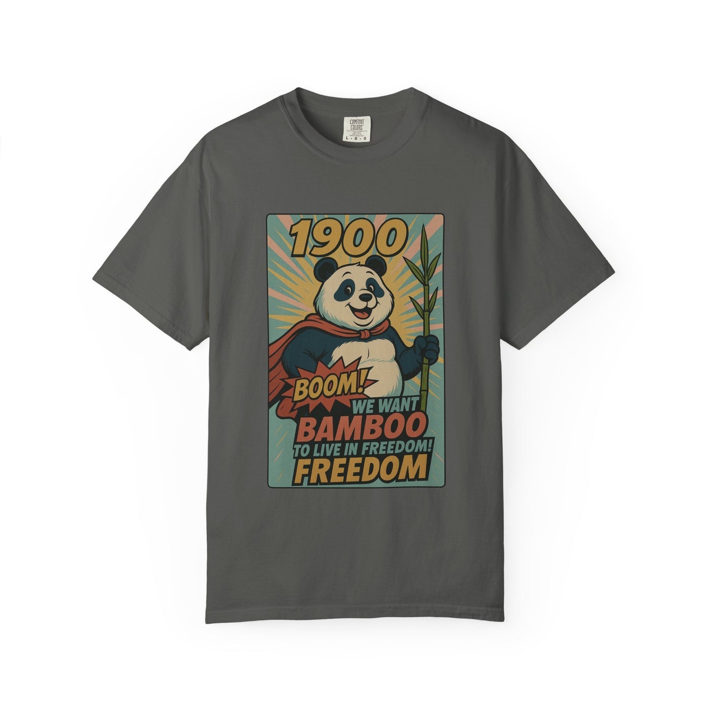 Heroic Panda T-shirt - Freedom, Eco-friendly Apparel, Casual Wear, Cute Gift for Animal Lovers