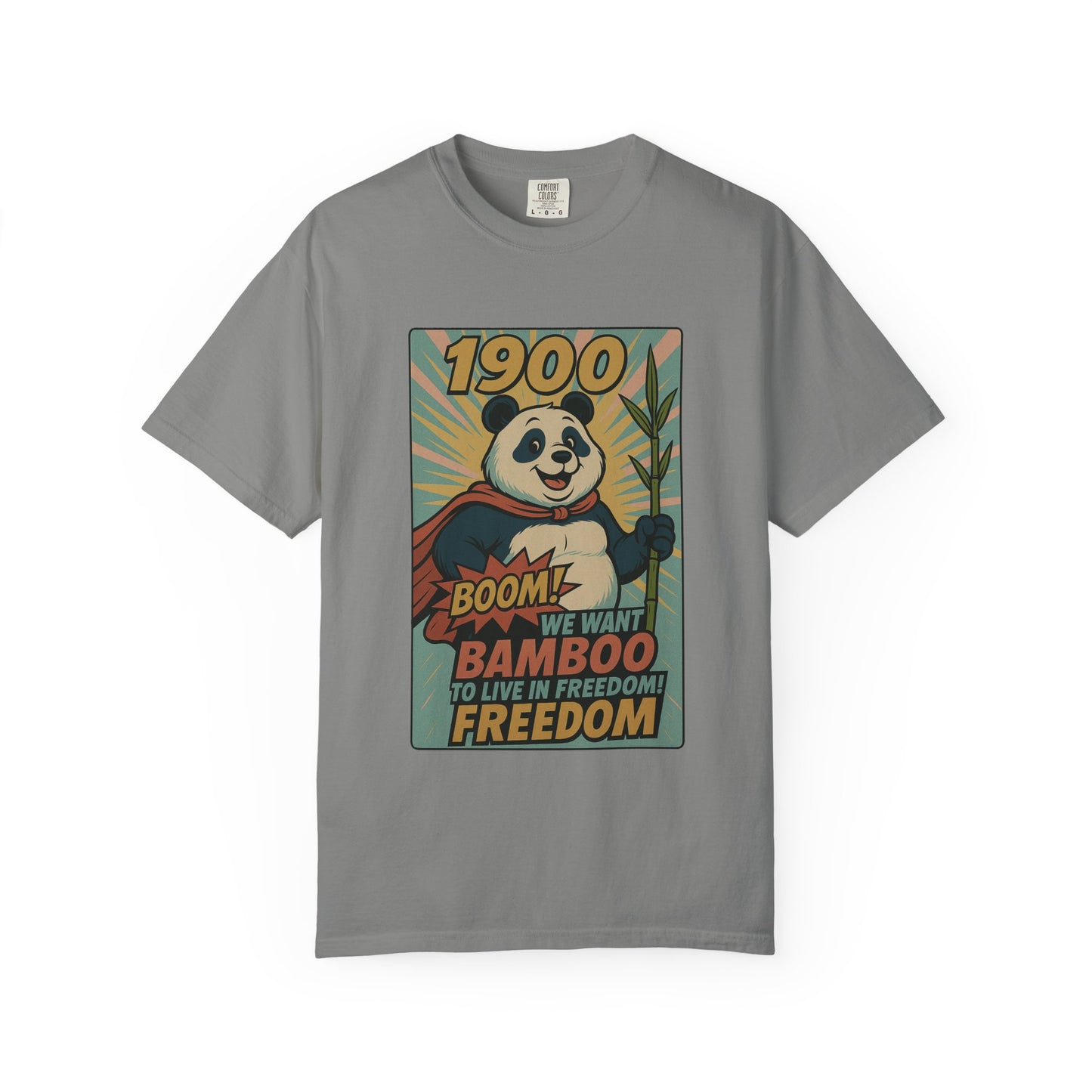 Heroic Panda T-shirt - Freedom, Eco-friendly Apparel, Casual Wear, Cute Gift for Animal Lovers
