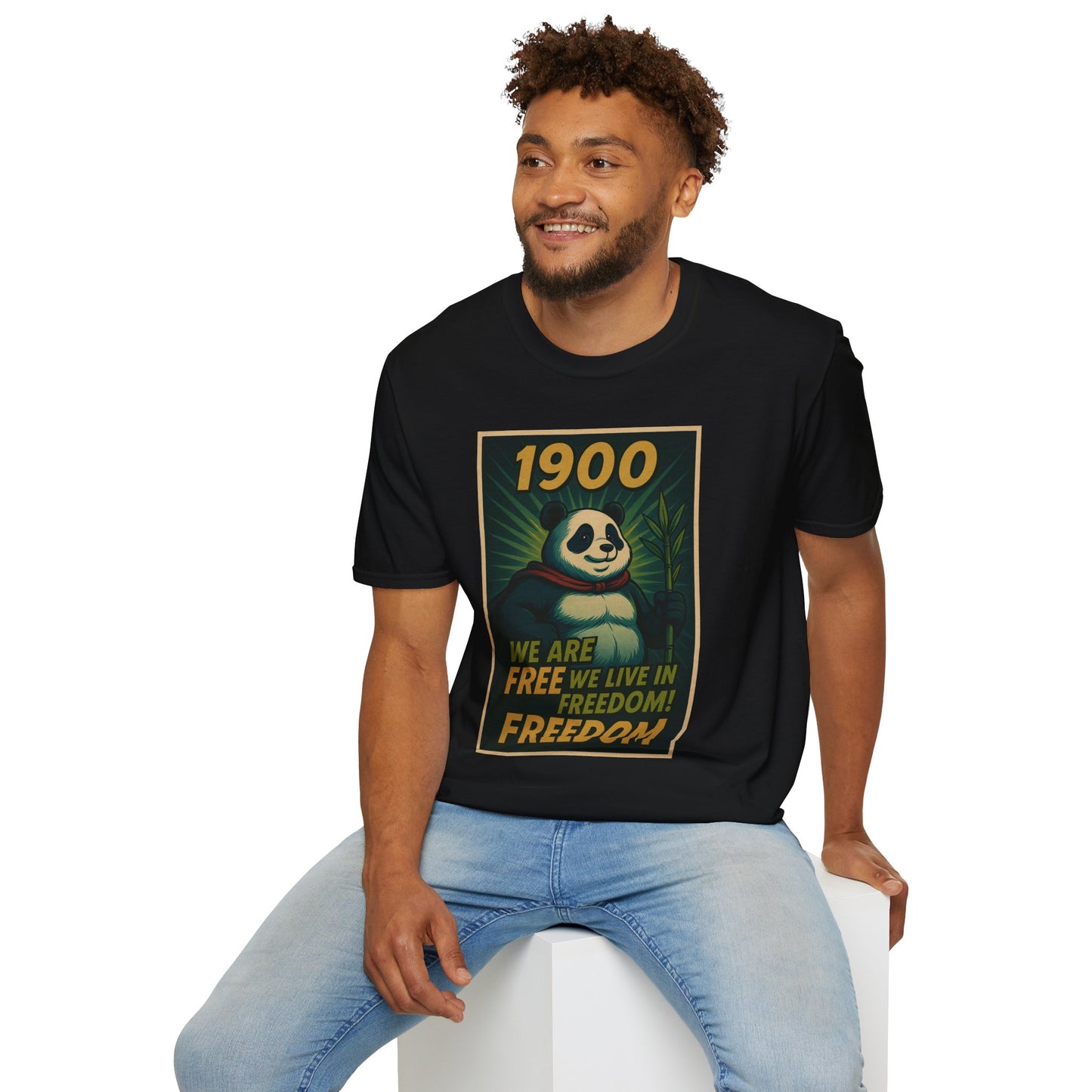 Panda Freedom T-Shirt, Fun Graphic Tee, Gifts for Animal Lovers, Casual Wear, Unique Vintage Style Tee