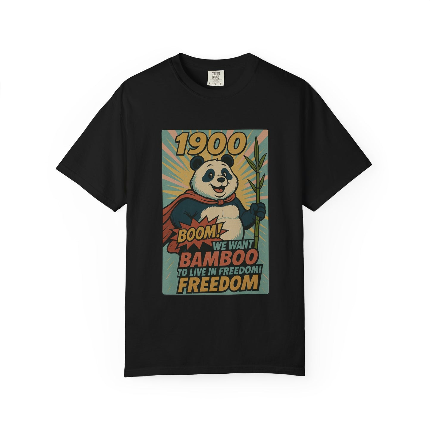 Heroic Panda T-shirt - Freedom, Eco-friendly Apparel, Casual Wear, Cute Gift for Animal Lovers