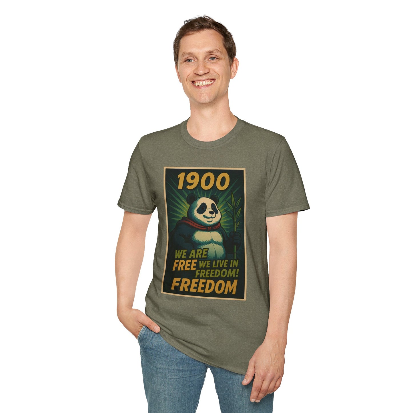 Panda Freedom T-Shirt, Fun Graphic Tee, Gifts for Animal Lovers, Casual Wear, Unique Vintage Style Tee