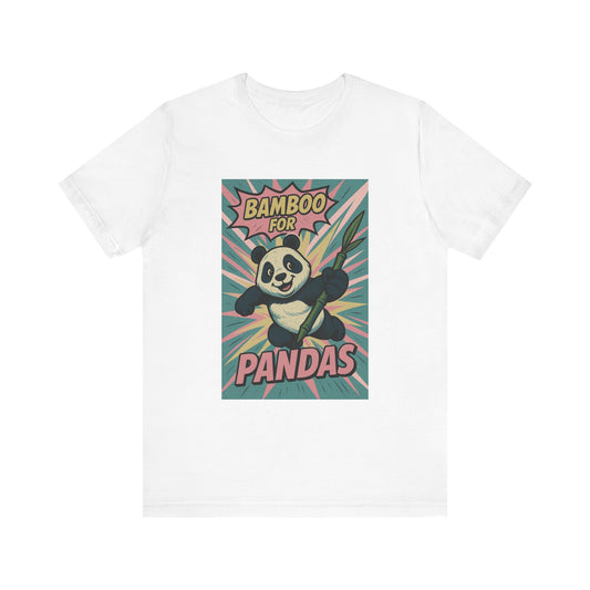 Panda Love Tee, Cute Animal Shirt, Bamboo for Pandas Tee, Gift for Animal Lovers, Eco-Friendly Short Sleeve T-Shirt