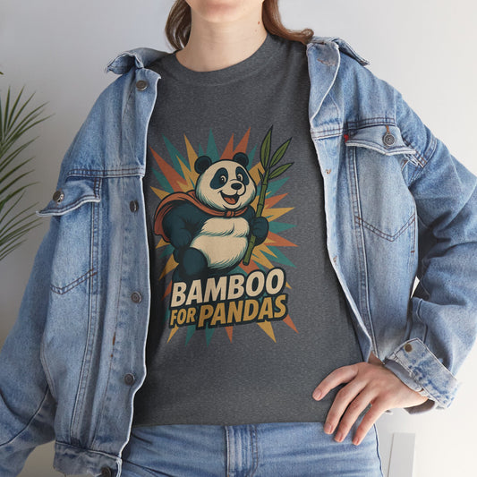 Cute Panda Bamboo Unisex Cotton Tee, Animal Lover Gift, Eco-Friendly Apparel, Casual Wear, Nature-Themed Shirt
